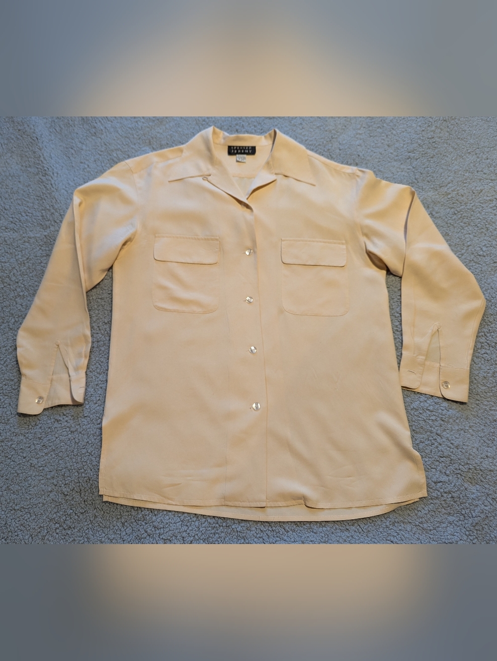 Spenser Jeremy Vintage Silk Cream Button Down Blouse Sz.6